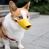 POTATO 犬のマズル 犬用 口輪 可愛アヒル口の形 無駄吠え防止グッズ キズ舐め止め 家具破壊防止 診察ペット用品拾い食いしつけ口輪 犬 コスプレ外出便利(S-体重2.5-5ｋｇ,オレンジ)