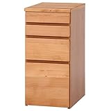 不二貿易 サイドキャビネット 幅35cm 4段 ナチュラル 10767