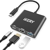 IKERY HDMI type-c usb ハブ ドッキングステーション 4K hdmiポート USB-A 3.0ポート 100W PD急速充電 USB-C マルチポート変換アダプター MacBook/iPad Pro/iPhone 15/Switch/Matebook などタイプC デバイス 対応 (黒3 in 1)