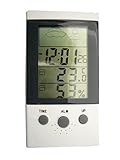 Hyindoor WSD-2A ミニ 電子 室内 デジタル 温湿度計 時計 アラーム 天気予報機能付き