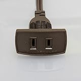 ノア 家具用コンセント（什器用） 1ヶ口コンセント 茶 VFFコード1.5m ワンタッチ式 丸穴タイプ 1200Wまで NC-1212茶