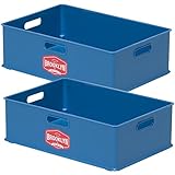 サンカ BROOKLYN ST シリーズ ボックス 完成品 Mサイズ 2個組 スタッキング ブルー BKBX-MBL*2