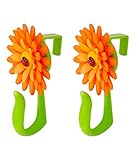 vigar(ビガール) フラワー パワー キャビネットフック 2個 オレンジ W8×D5×H12.5cm