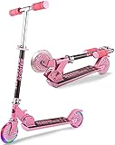 WeSkate 2輪キッズスクーター 折りたたみ式で調整可能なハンドル キックスクーター PU素材のLED点滅ホイール付き