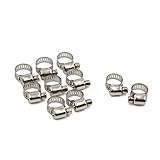 uxcell 車用 ホース・クランプ フューエル・ラインクリップ 調整可能 ステンレス鋼 6-12mm 10個入り