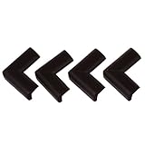 SODIAL(R)超弾力 コーナークッション コーナーパッド 4個セット 【薄手タイプ】（取付テープ付） (ダークブラウン)