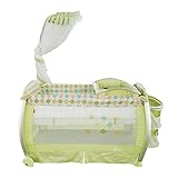 プレイヤード 折りたたみベビーベッド 充実した機能 アルミニウム合金素材 Bair ベビーサークル 天蓋蚊帳等5大付属品付 3色可選 (グリーン)