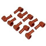 uxcell　スリーブ　バッテリー端子スリーブ　カバー　バッテリーターミナルブーツ　喫煙パイプ状　柔らかいプラスチック製　レッド　10 個入り
