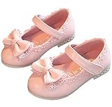 FireflyShop ベビー 靴 フォーマル シューズ リボン 柔らかい ファーストシューズ 結婚式 入園 子供 女の子 キッズ (22/ 13.0cm, ピンク)