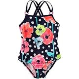 OSHKOSH(オシュコシュ) オシュコシュフローラルポルカドットスイムスーツ ネイビー 水着 7歳【並行輸入】