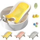 赤ちゃん バスチェア ベビーバス お尻洗い器 新生児用バスタブ ポータブル浴槽＆沐浴マット 折りたたみ式 洗面器セット トイレ手洗い用 子供用多機能お風呂グッズ 洗面器用品 (グレー)