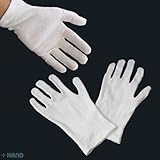 12 Pairs gl1手袋ホワイトコインジュエリーシルバー検査綿手袋 – サイズsmall-medium Stretchable – ライト重量