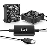 ZIWIJE デュアルUSB冷却ファン 40mm 3段階の速度コントロール 5V ボールベアリングミニUSBファン 冷却ミニPC TVボックス ルーター用