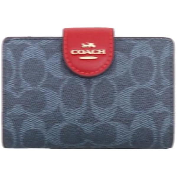再入荷コーチ COACH ミディアム ジップ ウォレット シグネチャー デニム coachavenue_cdf13