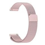 [Amzpas] 時計バンド 20mm 22mm 交換用ベルト ウォッチベルト マグネット式腕時計 ステンレス製金属 ンバンド（20mm，ローズピンク）