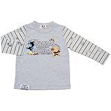 アンパンマン 天竺 袖ボーダー 長袖Tシャツ 春物 ANPANMAN fpo-pa3570-9141 95cm グレー
