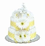 Bloomers Baby Diaper Cake Classic Yellow Gerbera Daisies 2-Tier by Bloomers