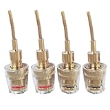 【LCYOUTH】バナナプラグ変換コネクタ 4mm スピーカーケーブル 変換針 赤黒4個セット (針型プラグ)