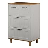 SatoSangyo チェスト タンス ホワイト×ナチュラル 幅60cm 奥行40cm 高さ90cm BILY(バイリー) BY90-60H WH/NA