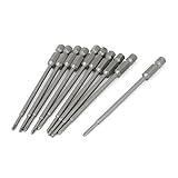 uxcell　プラスドライバービット　電動ドライバープラスヘッド　磁気　100mmの長さ　6.3mmの六角シャンク　10個