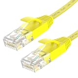 LANケーブル Cat6e Flat (イエロー, 15m)