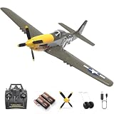 HAWK'S WORK RC飛行機 P-51D マスタング 500mm、 4チャンネルリモコンウォーバードRTF、 ブラシレスモーター6軸ジャイロ3フライトモード、 初心者の男の子と大人のために飛ぶのは簡単