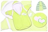 Green 0-6 m BlueberryShop Emboidered Fleece Fluffy Hooded Pramsuit Snowsuit Footmuff Cosytoes with H