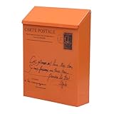 ポスト 郵便受け レトロ オレンジ【幅22.5×奥行7×高29.5cm】 INK-1501040H