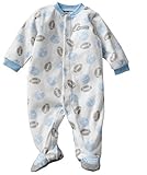 Carter's （カーターズ）白ベースラグビー柄マイクロフリースMicrofleece 9ヶ月 9M (67-72cm) 足つきロンパース カバーオール & パジャマ [並行輸入品]