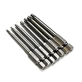 7pcs 75 mm T8 T30 磁気トルクスドライバービット1/4 インチ六角シャンクドライバーセット