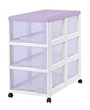 サンコープラスチック 衣類収納3段 シンク 幅39×奥74×高71cm パープル