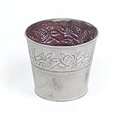 ローズ柄フラワーポット　プランター　4号　グレー