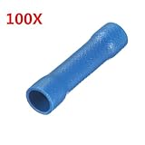 100Pcs Nylon Blue Insulated Electrical Crimp Butt Wire Connector