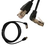 Rosebe CAT5 LANケーブル 片側L型 Cat5イーサネットパッチケーブル 50U"金メッキ 下向き90度角度付きLANケーブル ブラック 0.5m 1m 2m 3m 5m Cat5 LANケーブルです (500CM)