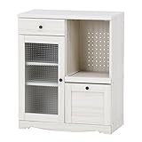 不二貿易 レンジボード ローリー 幅75×奥行39.5×高さ90cm ホワイト 97787