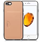 LOOF SKIN SLIM-SLOT レザー カード収納 スマホケース for iPhone 7 / 8 / SE (第2/3世代) 用 ケース カバー 背面 ストラップホール カードポケット シンプル 耐衝撃 薄型 軽量 leather [アンバーローズ]