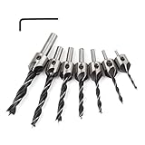 UNHO 皿取錐ドリルビット 3m-7m 7本セット 木工用ドリル 下穴 面取り カッター バリ取り ハイス ドリル