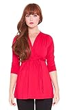 Olianルーシー3 / 4スリーブVネックマタニティトップ US サイズ: XS カラー: レッド