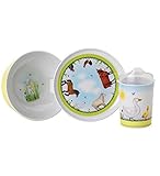 Reed & Barton CW610 3-Piece Farmyard Friends Melamine Mealtime Set [並行輸入品]