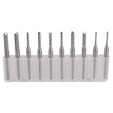 10pcs 1/8 "1.0 1.5 2.0 2.5 3.0mm切断エンドミルCNC PCB彫刻ビットカットツール