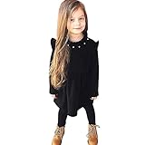 (プタス) Putars 幼児の女の子ソリッドカラーロングスリーブドレスプリンセスの服装 18ヶ月 - 5歳
