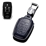 Xhfarce トヨタ アルファード ヴェルファイア30系 後期 前期 専用 スマート キー ケース キーカバー ALPHARD VELLFIRE キーホルダー 本革キーカバー 高級 汚れ滑り 傷防止 ダークブルー