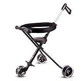 折りたたみアルミトロリー子供の三輪車ベビーカーアウトドア旅行滑らかなベビーキャリア ブラック