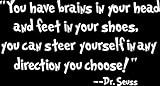 Dr Seuss Youは靴を頭の頭脳と足で装飾ビニール壁引用 L ホワイト QUOTE.SEUSS2_36.010