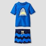 cat&jack ラッシュ＆パンツ　シャーク　男の子　水着　子供用　インポート (12Ｍ(12ヶ月)) [並行輸入品]