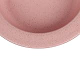 SODIAL 子供のための小麦のわらトレイの食器セット、ピンク（3枚、皿+スプーン+フォーク）