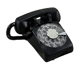 樹脂Toy Banksブラックレトロロータリーダイヤル電話コインバンク6.5 X 3.5 X 6インチブラックモデル# 77575