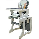 ZHANGRONG- 3子供用ダイニングチェアの3多機能プラスチック製の椅子子供のポータブルスツールベビーダイニングテーブルと椅子取り外し可能 (色 : Gray+yellow)