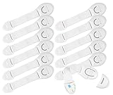 【plum forest】 バンドタイプ スマイル ベビー ガード ストッパー / ドアロック 引き出し 戸棚 引き戸 いたずら防止 地震対策 (12個, ホワイト) 