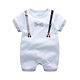 Hzjundasi 新生児 ベイビーボーイズレジャーボディースーツジャンプスーツ半袖 幼児用ロンパース服